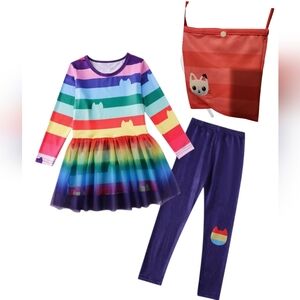 Girls Rainbow/Cat Outfit